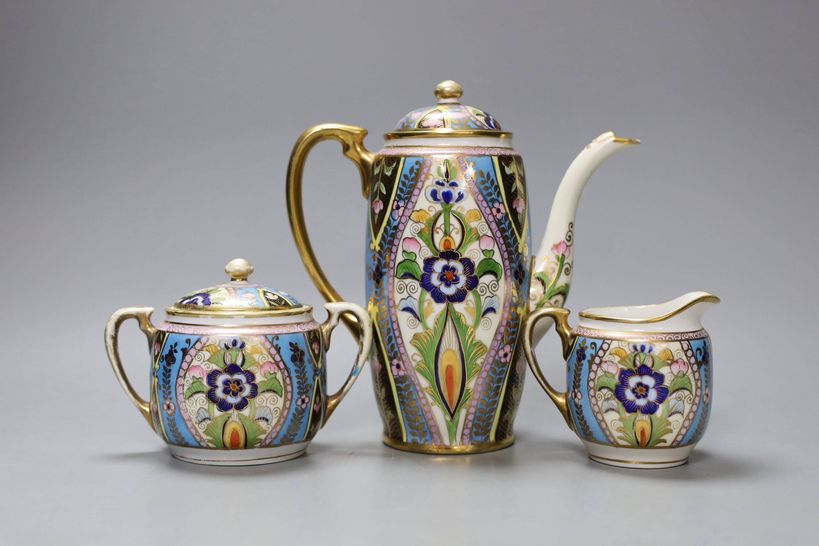 A Noritake six-piece coffee set